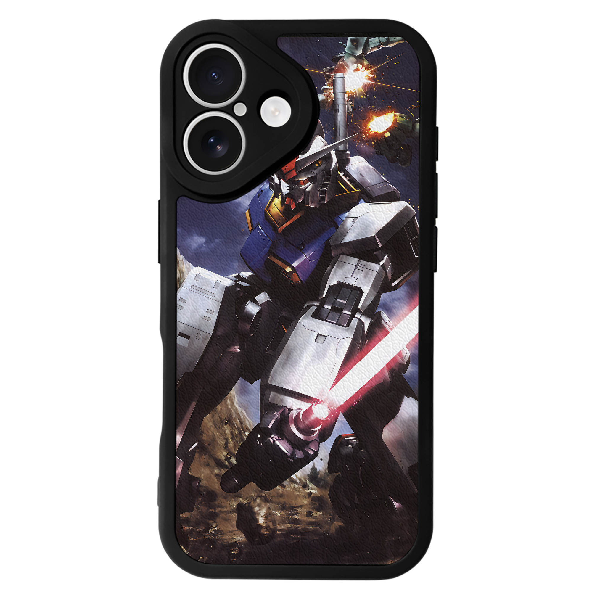 （画像用） 機動戦士ガンダム Mobile Suit Gundam 【iPhone 16シリーズ対応】シリコンスマホケース（レザー調） 材質：シリコン